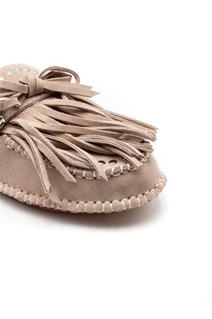 Beige suede mules with fringing ELENA IACHI | C28SAND